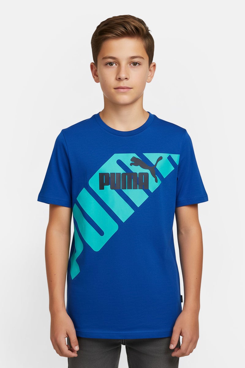 PUMA Kids Boy Sportswear Fit Short Sleeve Outdoor T-Shirt, Blue - Image 1